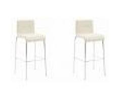 CLP Set 2x Taburete Kado Rund, crema crema, altura del asiento