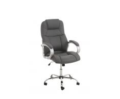 CLP Silla de oficina XXL APOLL con tapizado de cuero sintético, gris gris, altura del asiento