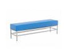 CLP Banco Tulip de 4 plazas, tapizado de cuero sintético, azul azul, altura del asiento