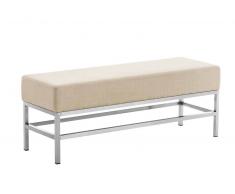 CLP Banco Tulip de 3 plazas con tapizado de tela, crema crema, altura del asiento