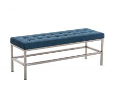 CLP Banco St. Pauli tapizado de tela azul, soporte acero inoxidable, altura del asiento 46 cm