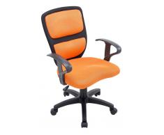 CLP Silla de oficina Einstein para niños negro-naranja, soporte plastico, altura regulable 43 - 50 cm