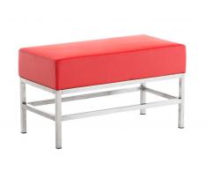 CLP Banco Tulip de 2 plazas, tapizado de cuero sintético, rojo rojo, altura del asiento