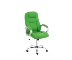CLP Silla de oficina XXL APOLL con tapizado de cuero sintético, verde verde, altura del asiento