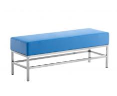 CLP Banco Tulip de 3 plazas, tapizado de cuero sintético, azul azul, altura del asiento