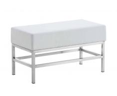 CLP Banco Tulip de 2 plazas, tapizado de tela, blanco blanco, altura del asiento