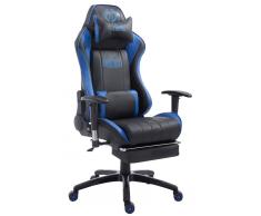 CLP Silla de oficina XL Racing modelo Shift con reposapiés, negro/azul negro/azul, altura del asiento