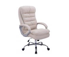 CLP Silla de oficina XXL Vancouver Tela, crema crema, altura del asiento
