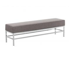 CLP Banco Tulip de 4 plazas, tapizado de tela, gris gris, altura del asiento