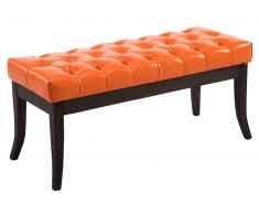 CLP Banco Ramses tapizado de cuero sintético, soporte de madera en color oscuro envejecido 100 naranja, soporte madera, altura del asiento 46 cm