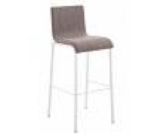 CLP Taburete Avola en Tela & Base de Metal Blanco, gris gris, altura del asiento