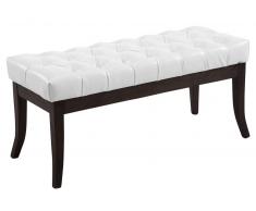 CLP Banco Ramses tapizado de cuero sintético, soporte de madera en color oscuro envejecido 100 blanco, soporte madera, altura del asiento 46 cm