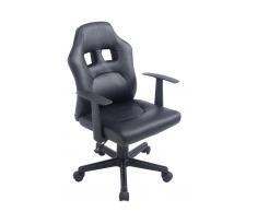 CLP Silla de oficina Fun para niños negro/negro, soporte plastico, altura regulable 42 - 52 cm