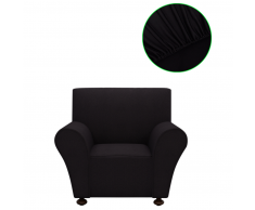 vidaXL funda elástica para sofá de tela jersey poliéster color negro