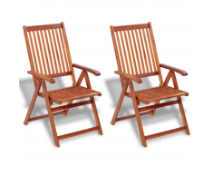 vidaXL Silla de Comedor Exterior 2 uds. Madera de Acacia