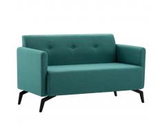 vidaXL Sofá de 2 plazas con tapizado de tela 115x60x67 cm verde