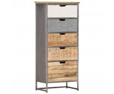 vidaXL Cajonera de madera maciza de mango 45x30x105 cm