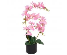 vidaXL Planta artificial orquídea con macetero 65 cm rosa