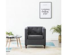 vidaXL Sillón de tela gris oscuro