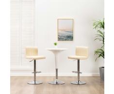 vidaXL Taburete de cocina de cuero sintético color crema