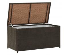 vidaXL Caja de almacenaje jardín ratán sintético marrón 100x50x50 cm