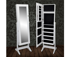 vidaXL Espejo Joyero Blanco Con Cajonera Armario Joya Gabinete