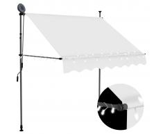 vidaXL Toldo manual retráctil con LED color crema 200 cm