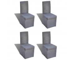 vidaXL Sillas de comedor 4 unidades tela gris oscuro
