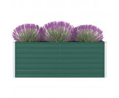 vidaXL Jardinera elevada de acero galvanizado verde 160x80x45 cm
