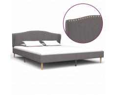 vidaXL Estructura de cama de tela gris claro 160x200 cm
