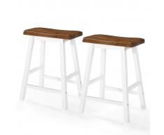 vidaXL Taburetes de bar 2 piezas madera maciza 45x23x60 cm