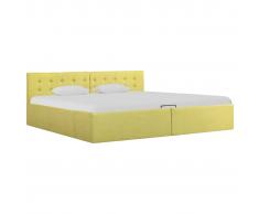 vidaXL Cama canapé hidraúlica de tela amarillo lima 180x200 cm