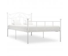 vidaXL Estructura de cama de metal blanco 90x200 cm