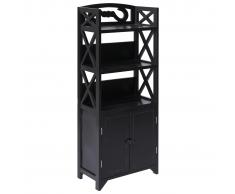 vidaXL Mueble de cuarto de baño madera Paulownia negro 46x24x116 cm