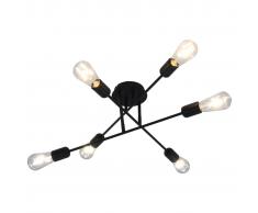 vidaXL Lámparas de techo con bombillas filamento 2 W negro E27