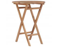 vidaXL Mesa de jardín plegable madera maciza de teca 60 cm