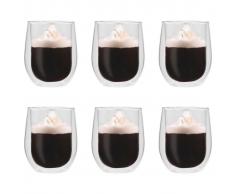 vidaXL Vasos de cristal térmico doble pared para café 6 uds 320 ml
