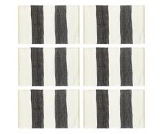 vidaXL Manteles individuales 6 uds Chindi a rayas gris blanco 30x45 cm