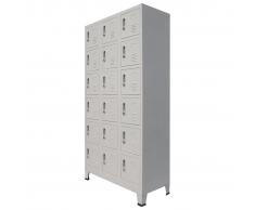vidaXL Armario taquilla de metal con 18 compartimentos 90x40x180 cm