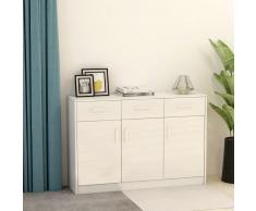 vidaXL Aparador de aglomerado blanco 110x34x75 cm