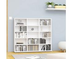vidaXL Estantería para CD de aglomerado blanco 102x16x89,5 cm