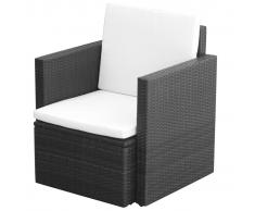 vidaXL Sillón poli ratán 65x65x73 cm negro