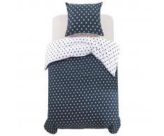 vidaXL Funda nórdica 2 piezas estampado de lunares 140x220/60x70 cm