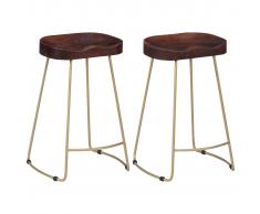 vidaXL Taburetes de cocina gavin 2 unidades madera maciza de mango