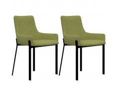 vidaXL Silla de comedor 2 unidades tela verde