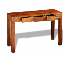 vidaXL Mesa consola con 3 cajones madera maciza sheesham 80 cm