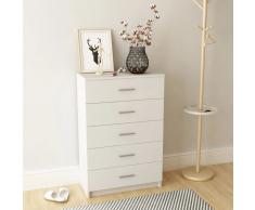 vidaXL Armario de madera aglomerada 71x35x108 cm blanco