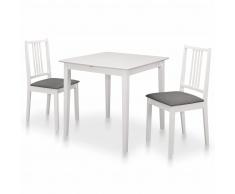 vidaXL Juego de muebles de comedor 3 piezas MDF blanco