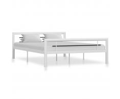 vidaXL Estructura de cama de metal blanco y negro 120x200 cm