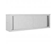 vidaXL Armario pared de cocina puertas correderas acero 150x40x50 cm